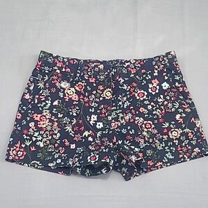 Gap Women's Shorts Size 0 Regular Khakis Summer Navy  Floral Print